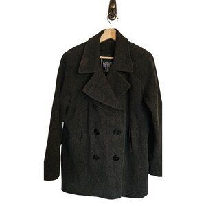 Woman's J Percy Merino Wool Coat Size‎ 10 Gray 4 button